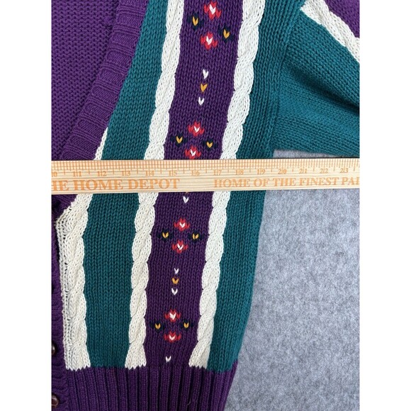 Vtg Milano Design Group Women’s Cable Knit Cardigan Sweater M - Picture 12 of 14
